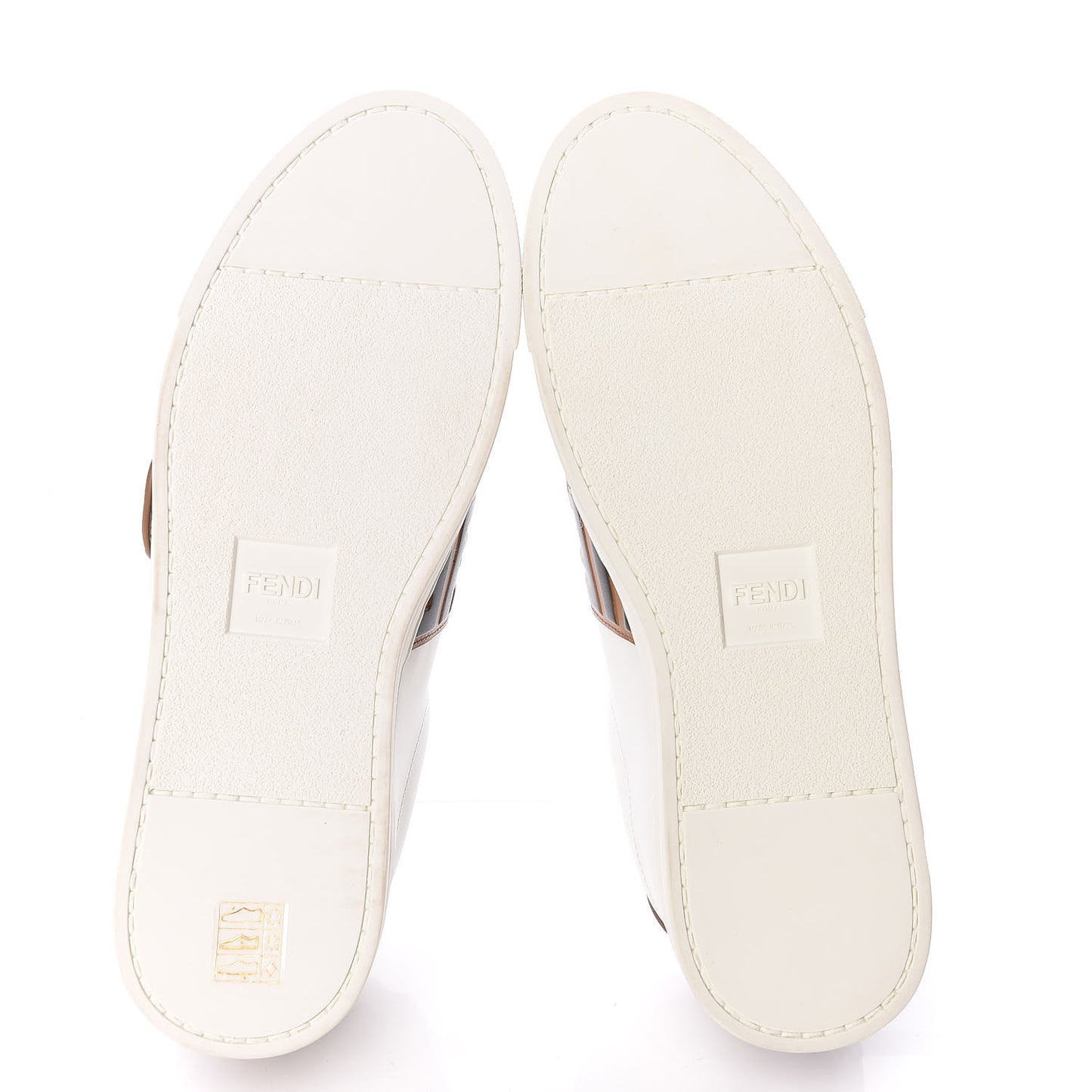Vitello FF Embossed Pearland Slip On Sneakers 40 White Tobacco Moro