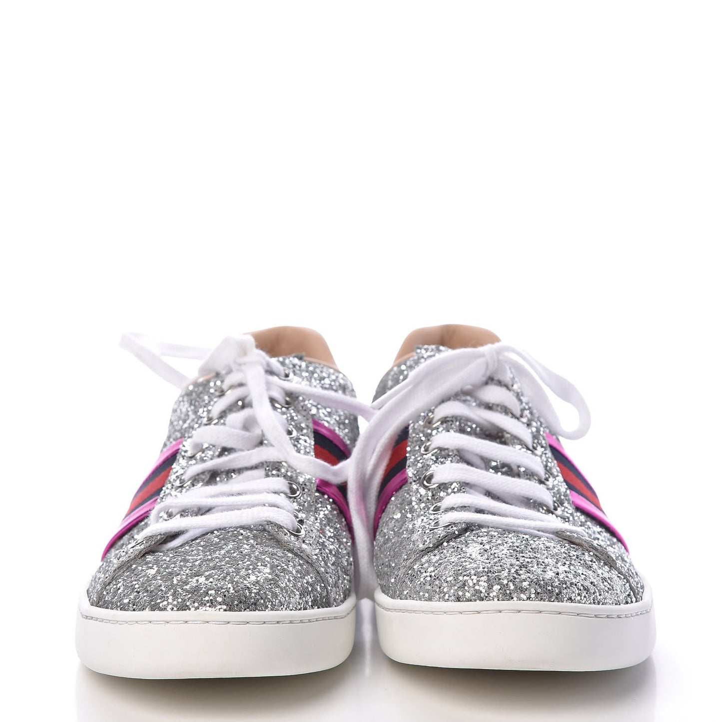 Glitter Web Womens Ace Sneakers 38.5 Silver