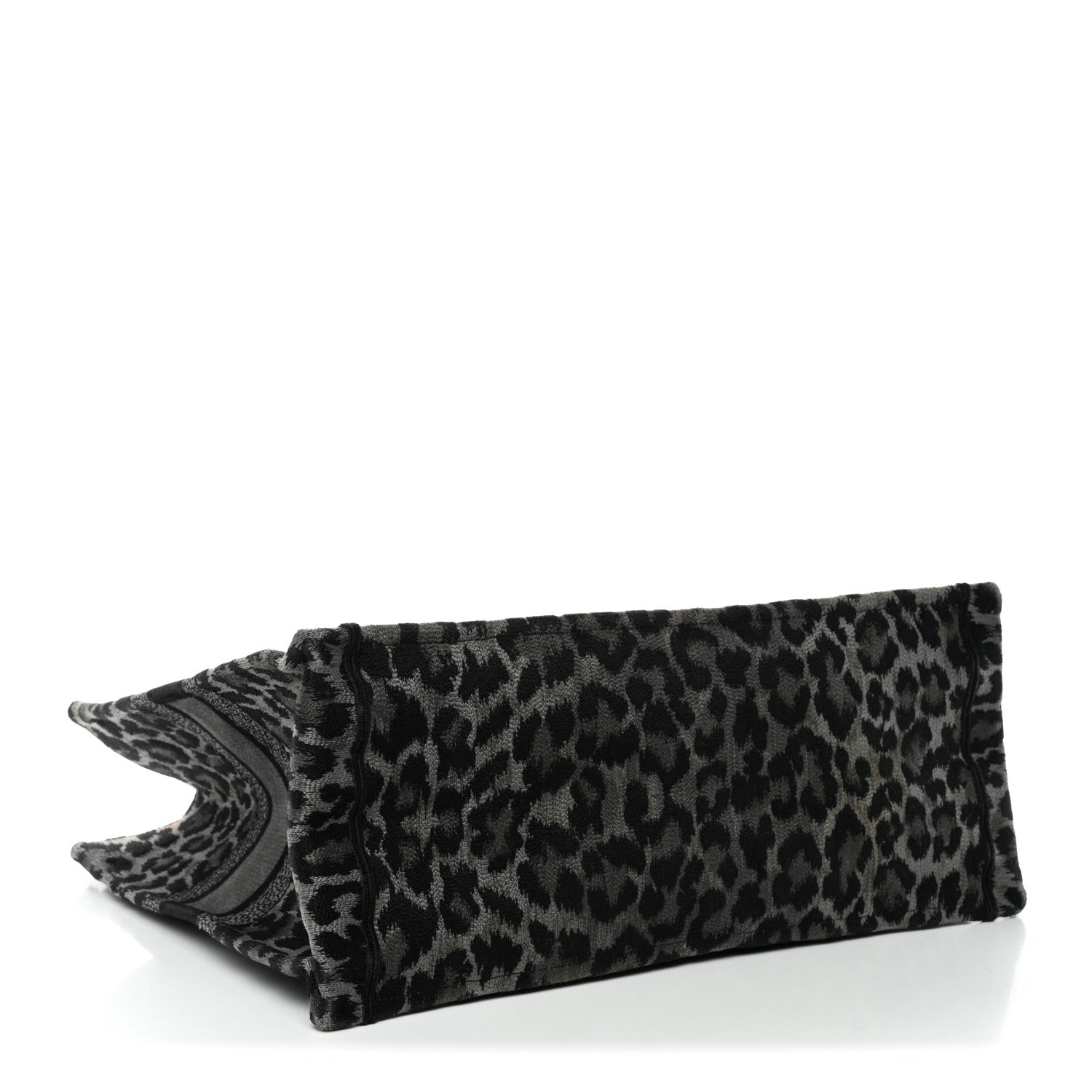 Christian Dior Canvas Mizza Embroidered Large Leopard Book Tote Grey 4 of 15