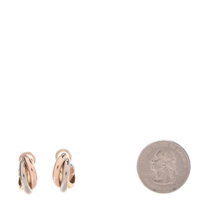 Cartier 18K Pink Yellow White Gold Small Trinity Earrings 2 of 5