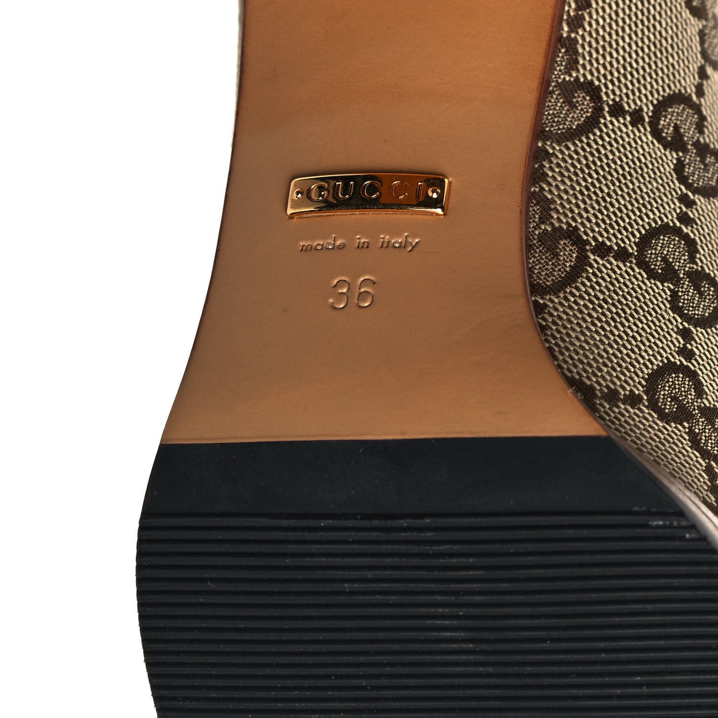 Monogram Over The Knee Boots 36 Beige Ebony