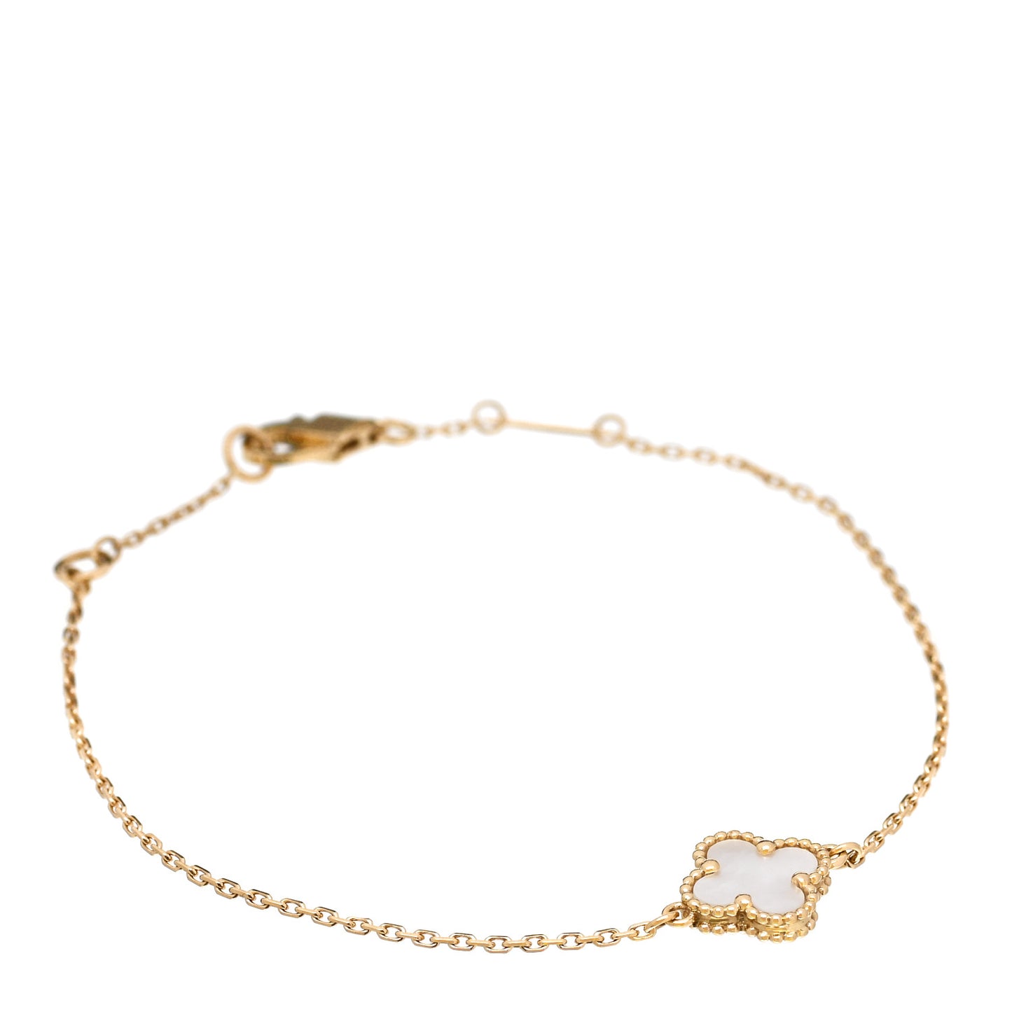 18K Yellow Gold Mother of Pearl Sweet Alhambra Bracelet