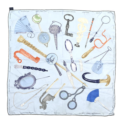 Hermes Silk Nous Sommes Inseparables Scarf 90 Bleu Ciel Marine Corail 1 of 7