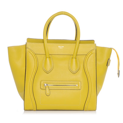Celine Drummed Calfskin Mini Luggage Citron 1 of 10