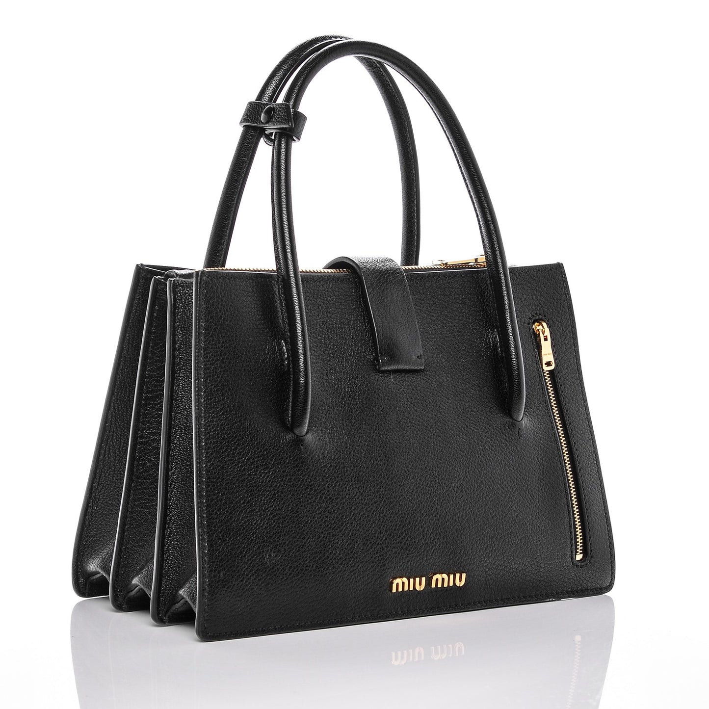 Goatskin Madras Tote Nero Black