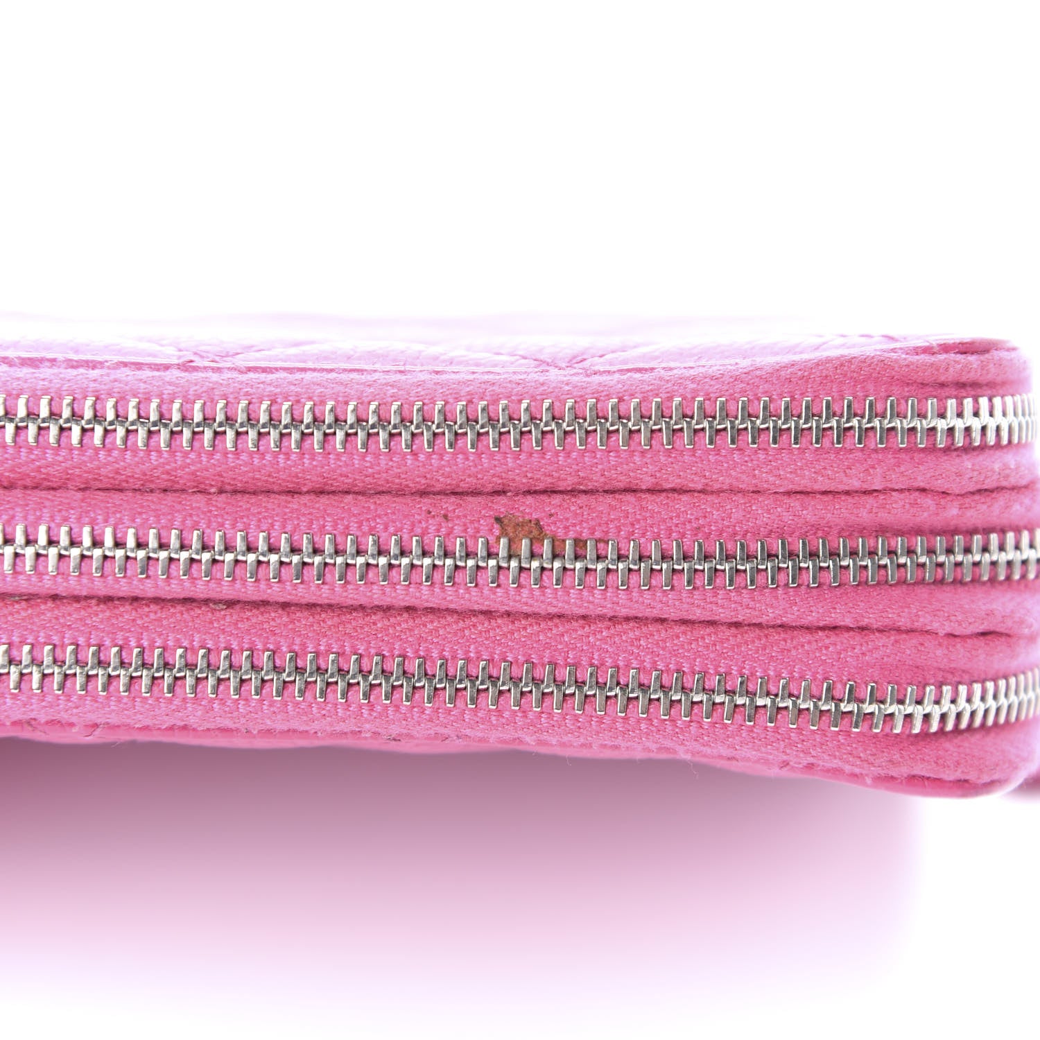Chanel Caviar Quilted Triple Zipper Wallet Pink 12 of 13