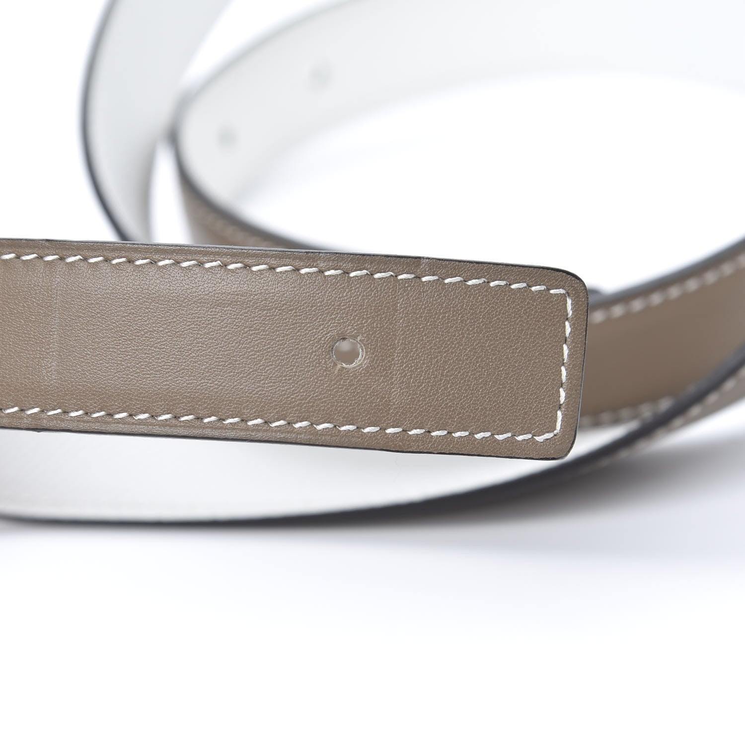 Hermes Swift Epsom 24mm Belt Strap 85 Etoupe White 6 of 8