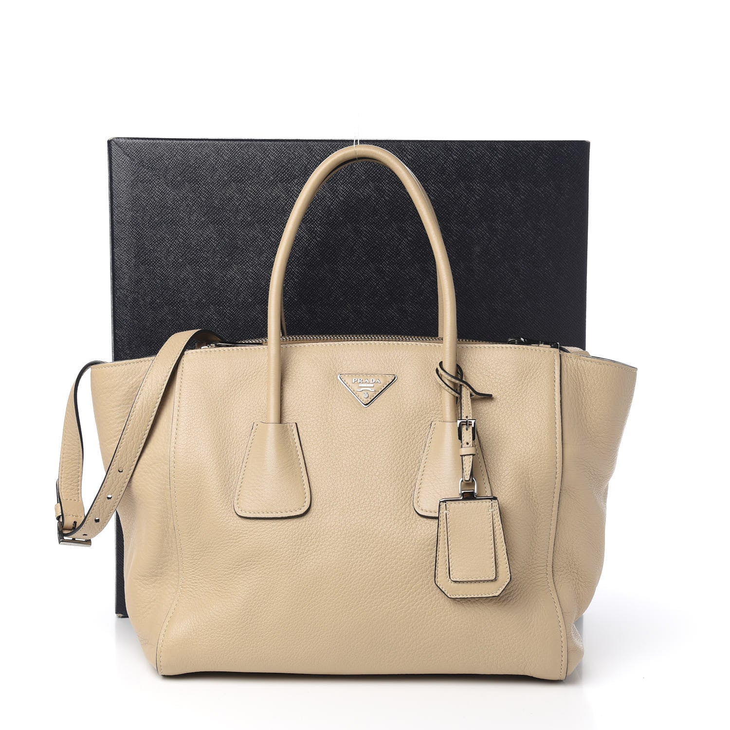 Prada Vitello Daino Twin Pocket Tote Sabbia 10 of 10