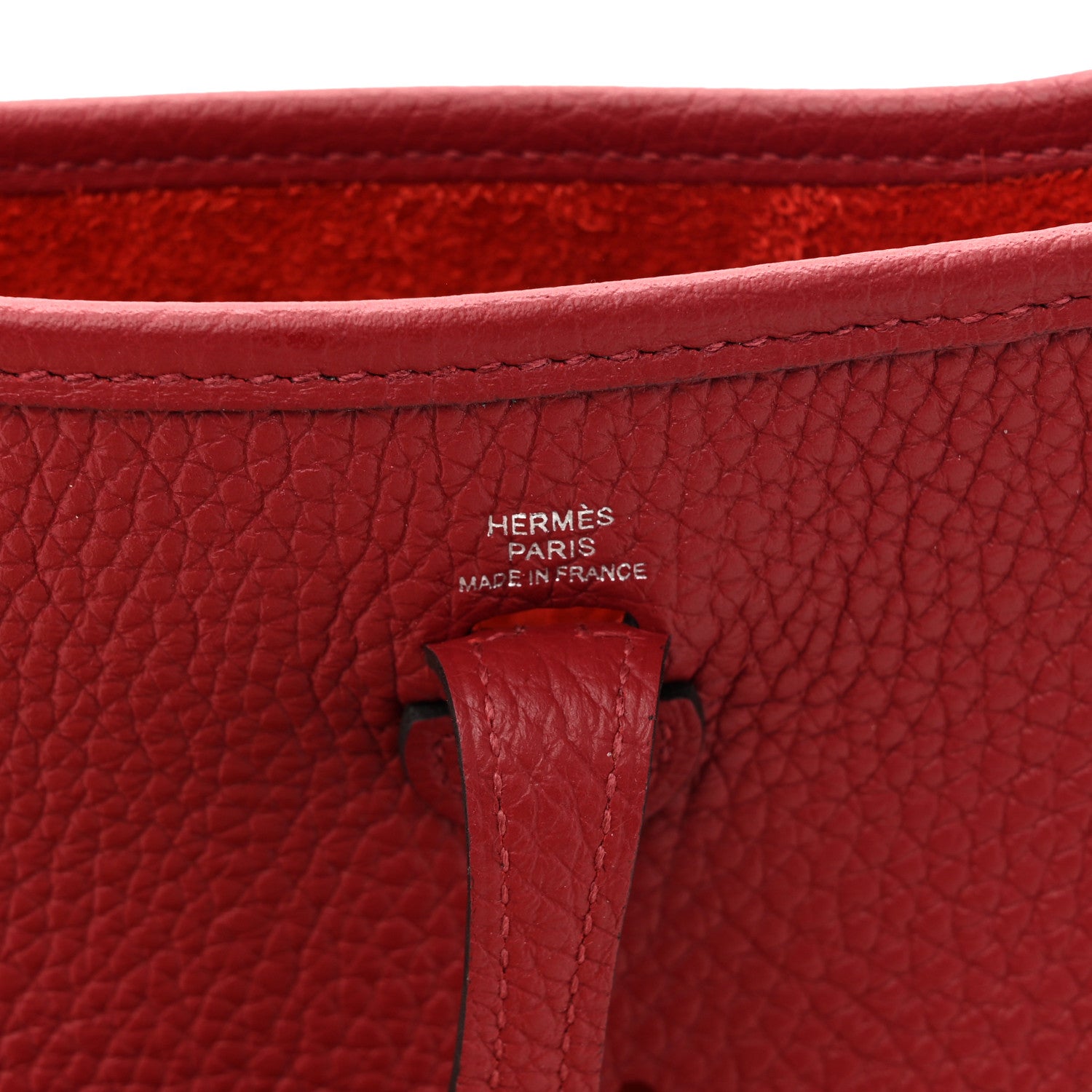 Hermes Taurillon Clemence Evelyne TPM Rouge H 6 of 11