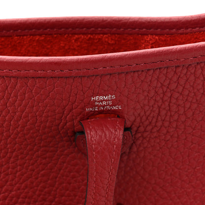Hermes Taurillon Clemence Evelyne TPM Rouge H 6 of 11