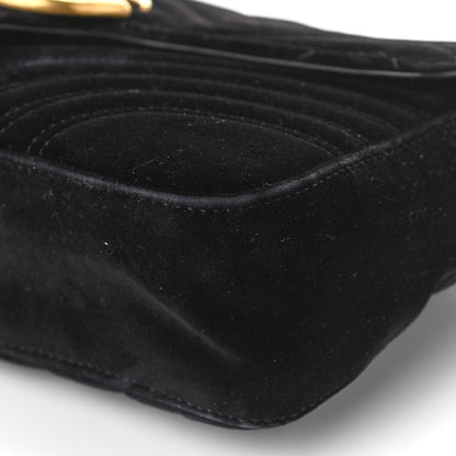 Gucci Velvet Matelasse Medium GG Marmont Shoulder Bag Black 21 of 21