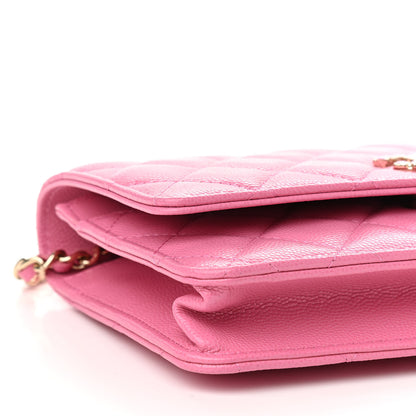 Chanel Caviar Quilted Glass Wallet On Chain WOC Pink 10 of 12