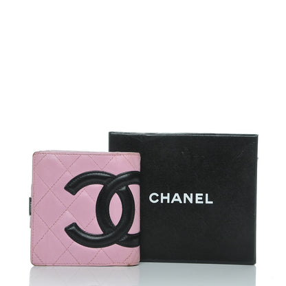 Chanel Calfskin Quilted Cambon Bi-Fold Wallet Pink Black 11 of 11