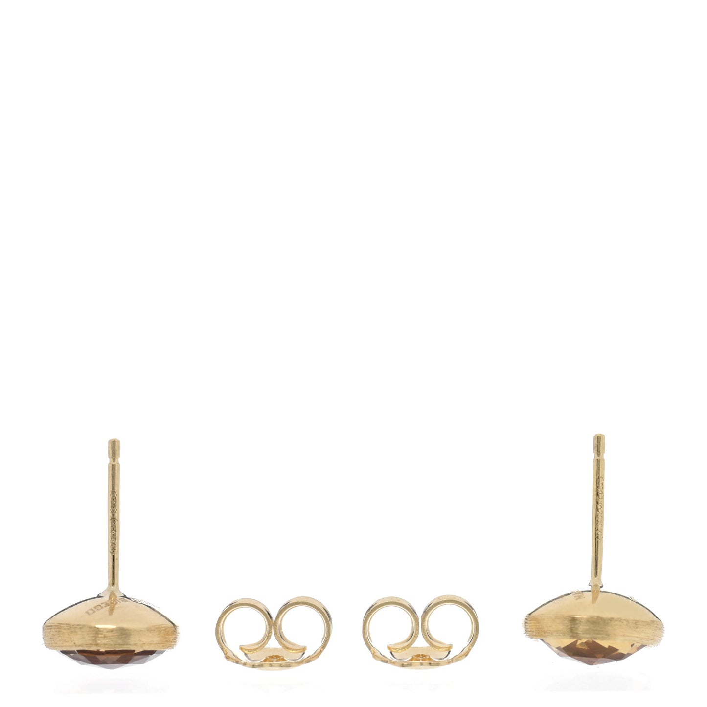 18K Yellow Gold Citrine Jaipur Color Stud Earrings