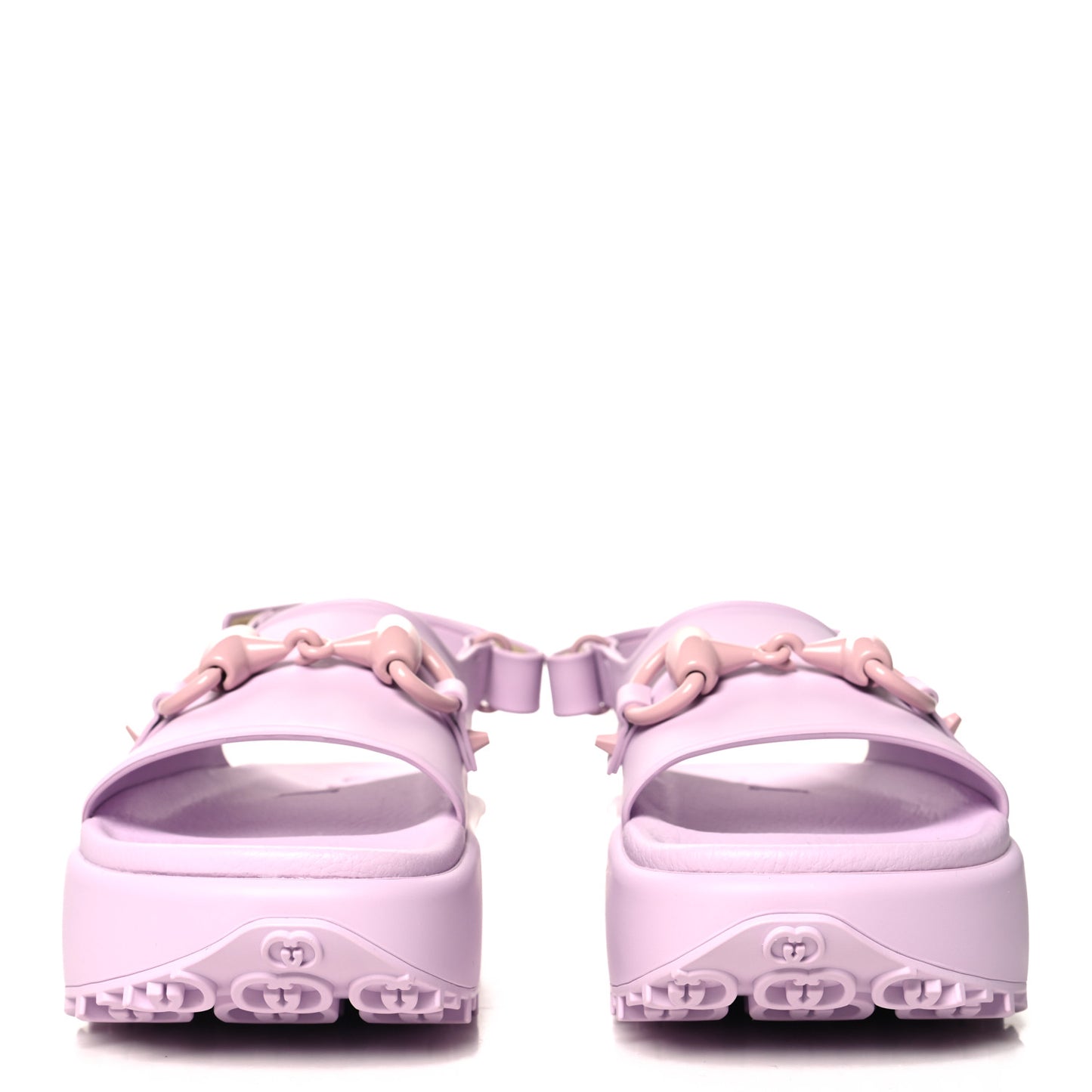 Soft Rubber Horsebit Touch Womens Strapped Sandals 37 Talc Pink