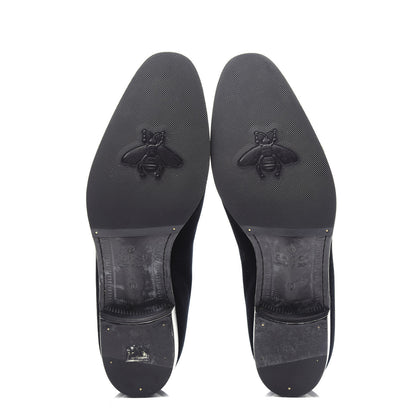 Gucci Velvet Mens Réveille L'Amour Loafers 10 Black 6 of 11