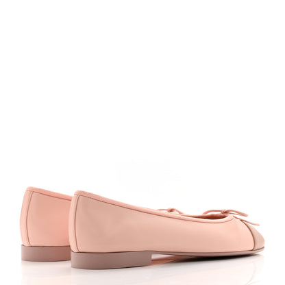 Chanel Lambskin Cap Toe CC Ballerina Flats 37.5 4 of 9