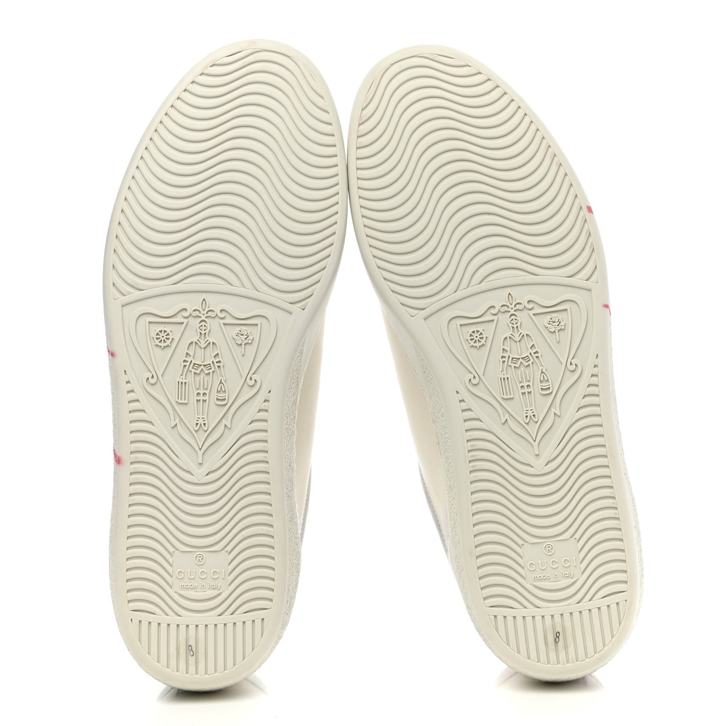 Distressed Calfskin Mens Ace Blade Sneakers 8 White
