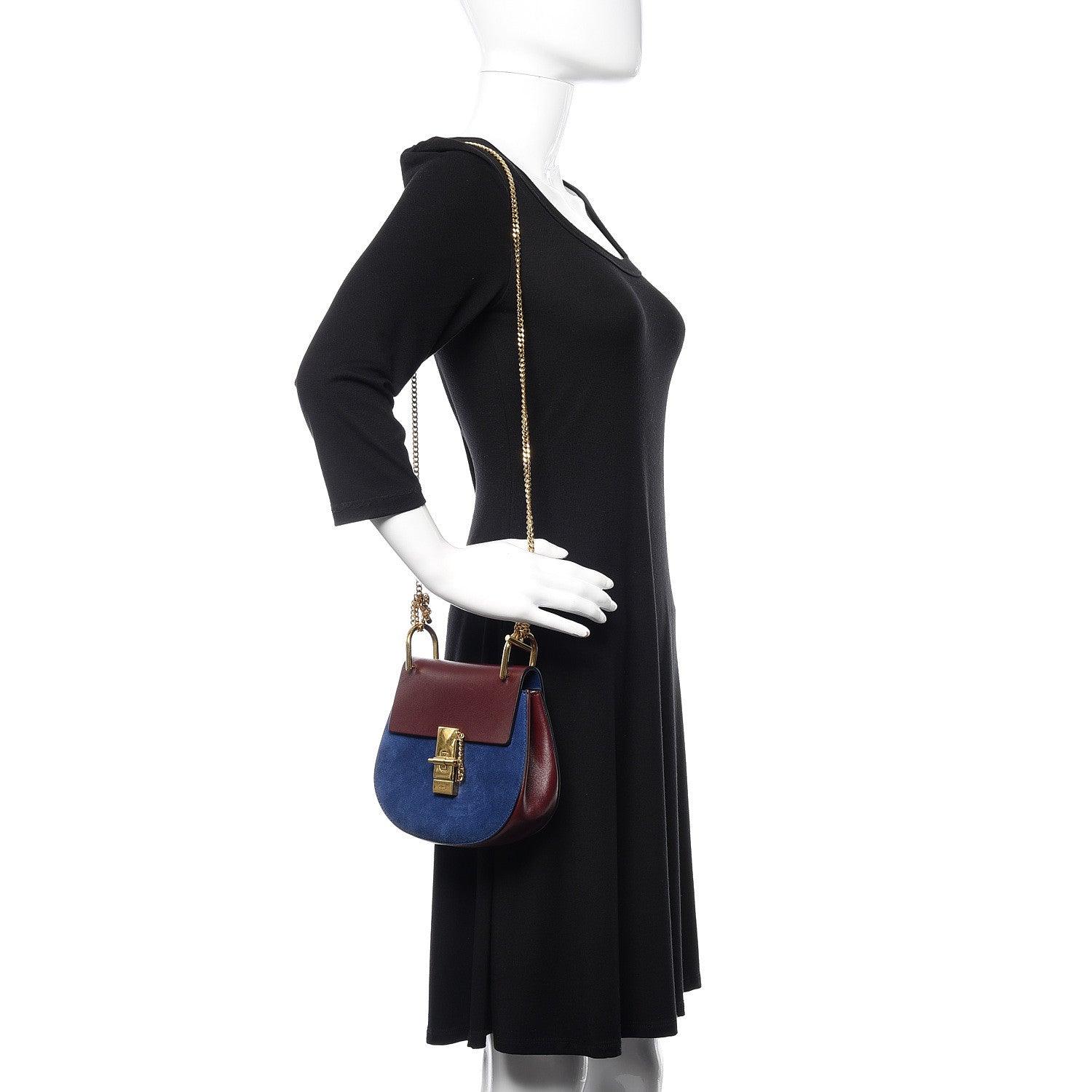 Chloe Lambskin Suede Mini Drew Shoulder Bag Dark Velvet 2 of 12