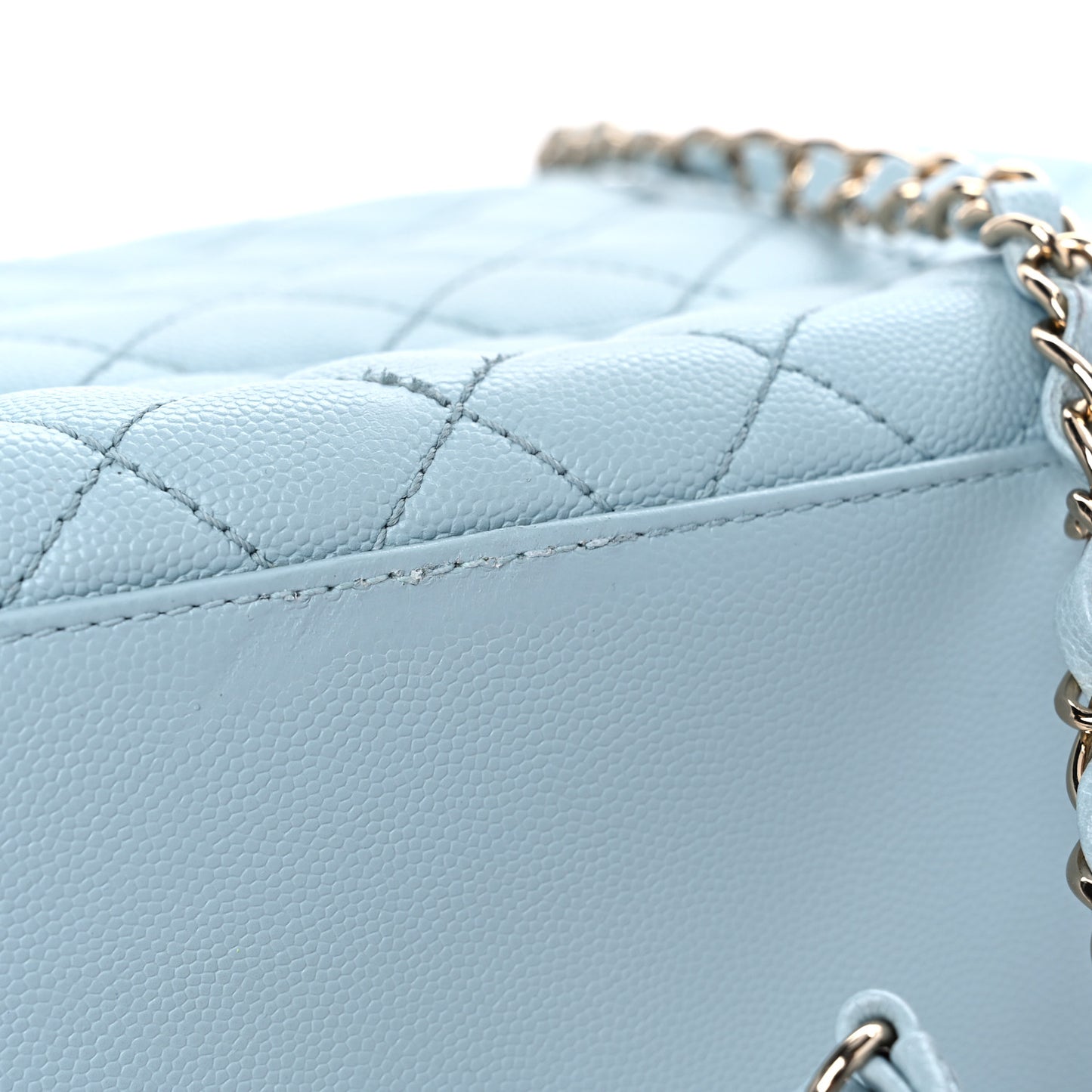 Caviar Quilted Medium Coco Handle Flap Light Blue