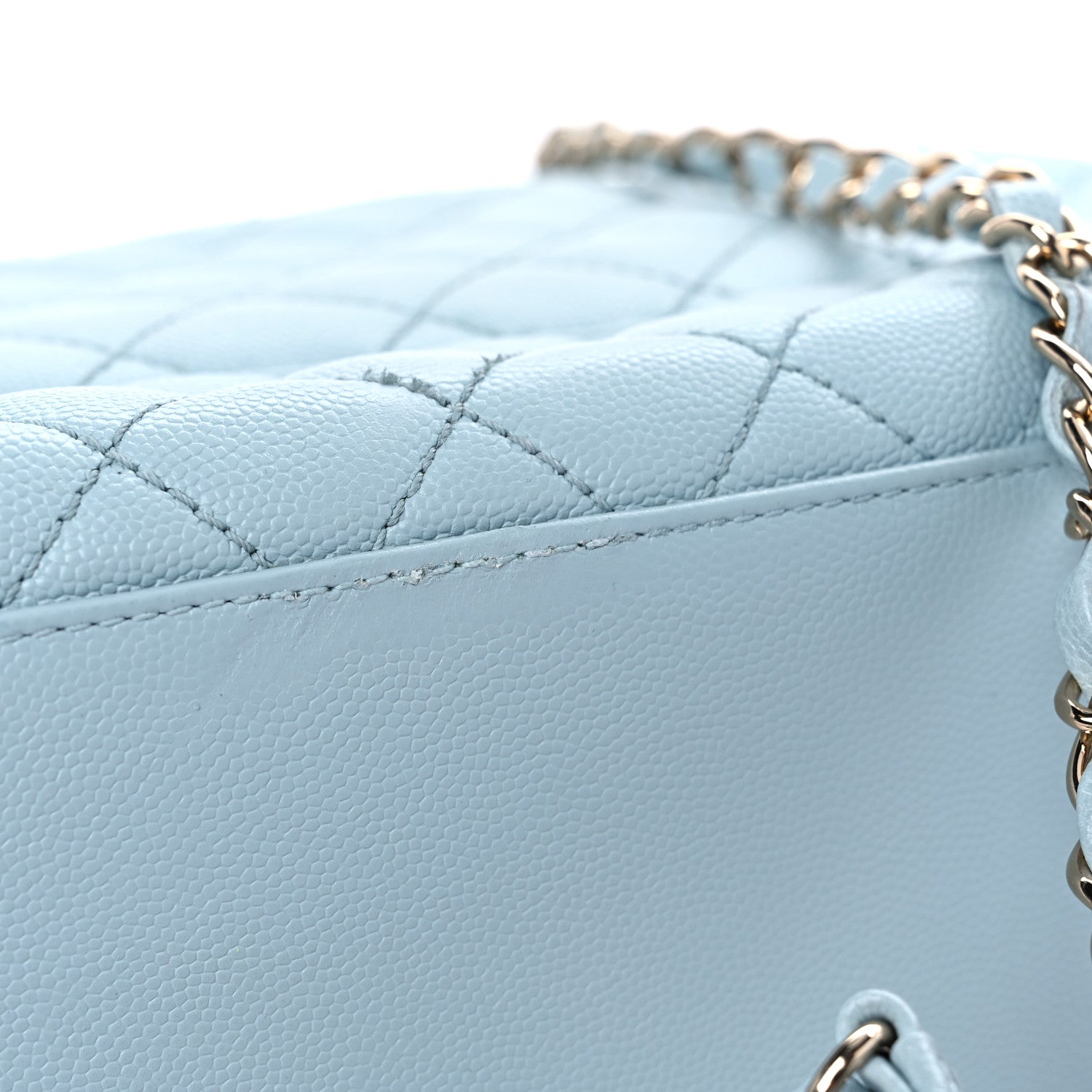 Chanel Caviar Quilted Medium Coco Handle Flap Light Blue 13 of 15