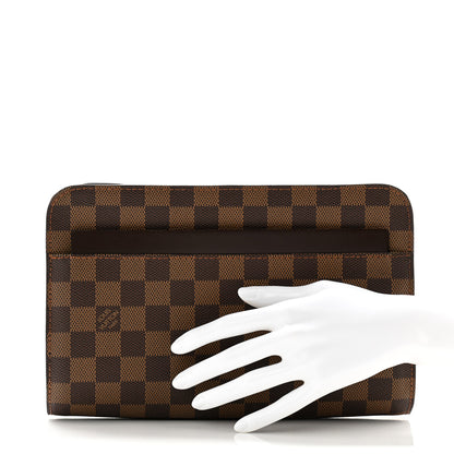 Louis Vuitton Damier Ebene Pochette Saint Louis Clutch 2 of 10