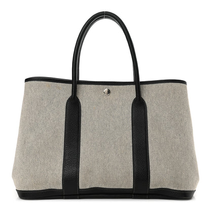 Hermes Toile Buffle Skipper Garden Party 36 MM Tote Black 1 of 16