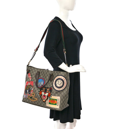 Gucci Soft GG Supreme Monogram Courrier Medium Crossbody Tote Beige New Acero 2 of 10