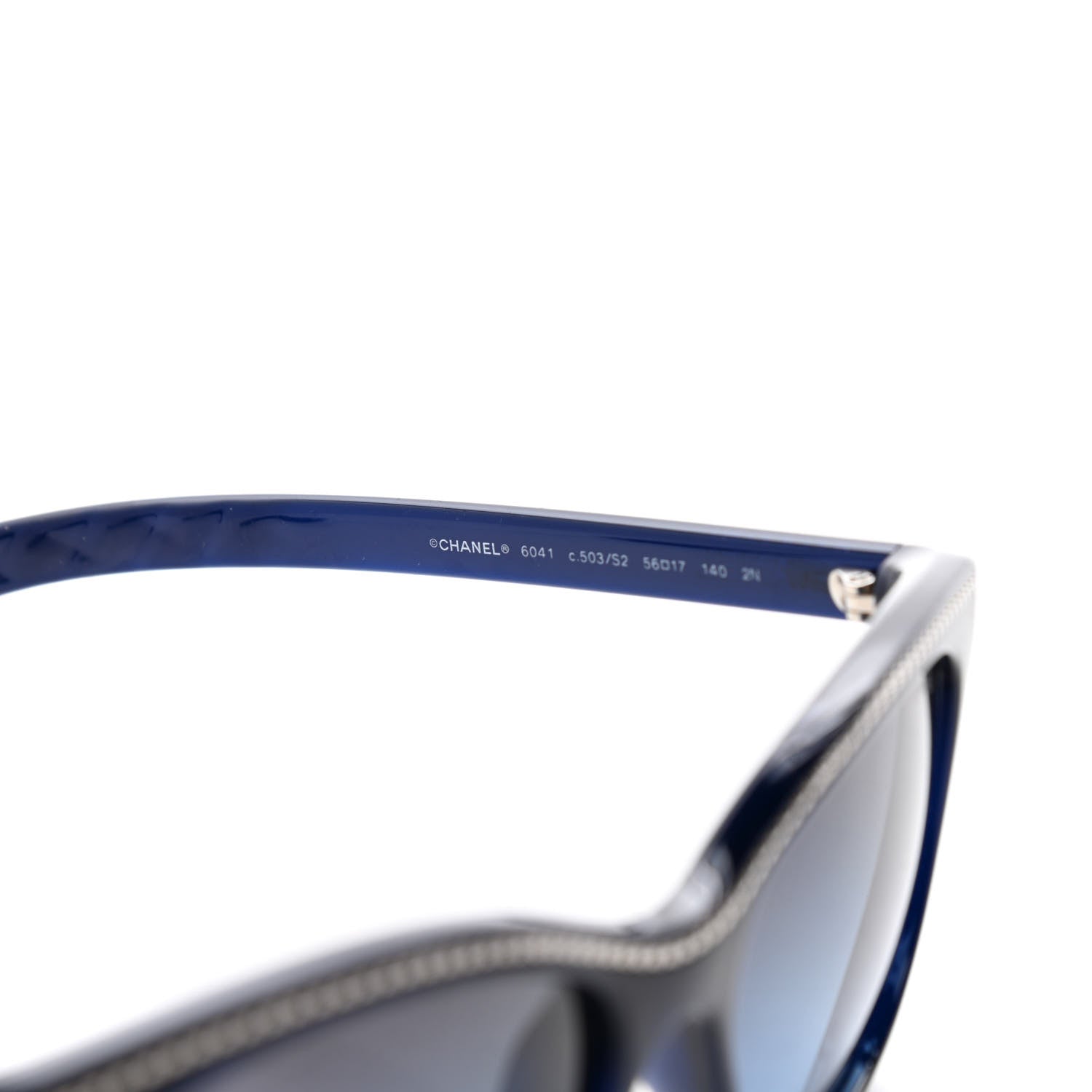 Chanel Cat Eye Chain Sunglasses 6041 Navy Blue 5 of 8