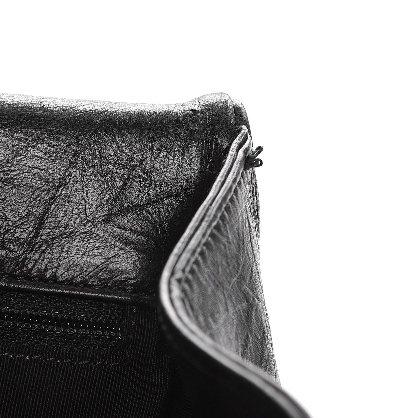 Aged Calfskin Quilted Large Casual Rock Backpack Black