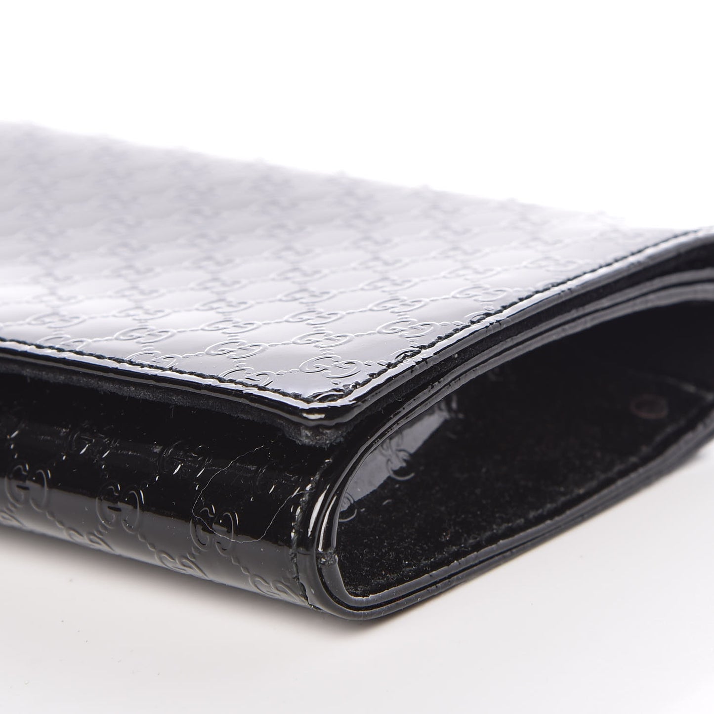 Patent Microguccissima Small Broadway Clutch Black