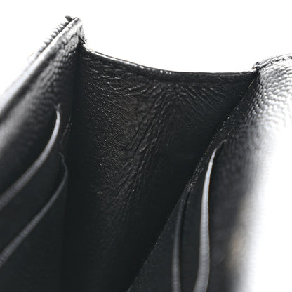 Saint Laurent Grain De Poudre Matelasse Chevron Small Monogram Envelope Wallet Black 8 of 11