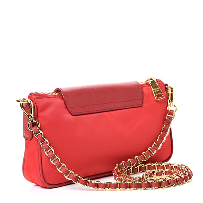 Prada Tessuto Nylon Saffiano Crossbody Bag Rosso 2 of 12