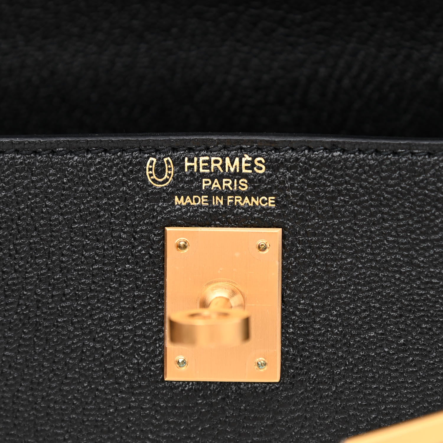 Hermes Chevre Mysore Bi-Color Horseshoe Kelly Sellier 25 Black Gris Mouette 6 of 11