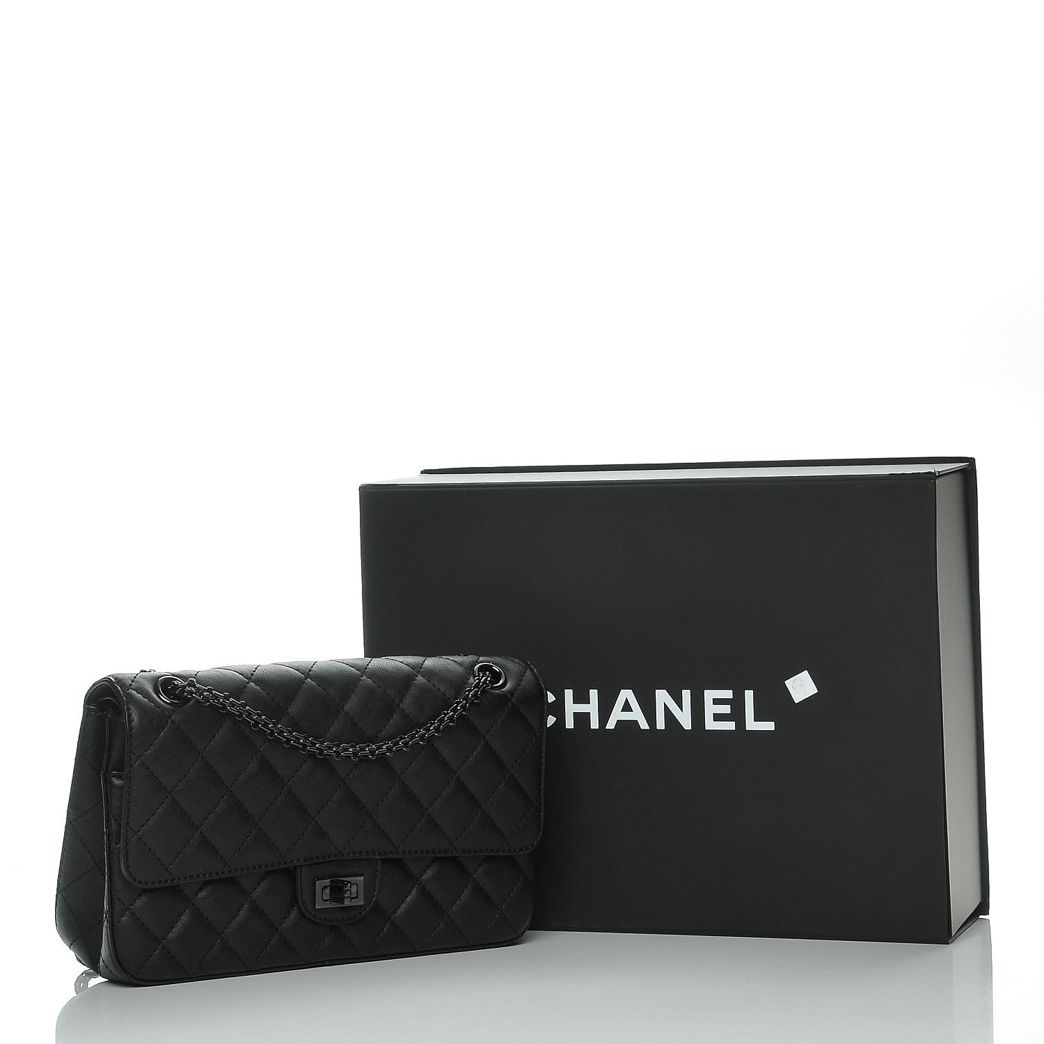 Chanel Crumpled Calfskin Quilted 2.55 Reissue 226 Flap So Black 8 of 8