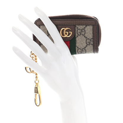 Gucci GG Supreme Monogram Web Ophidia Zip Around Key Case Beige New Acero 2 of 8