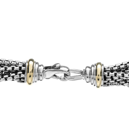 David Yurman Sterling Silver 18K Yellow Gold Diamond Eight Strand Pave Station Necklace 4 of 4