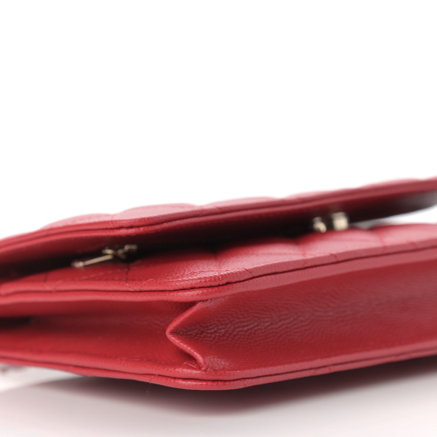 Chanel Caviar Quilted Wallet On Chain WOC Red 10 of 12