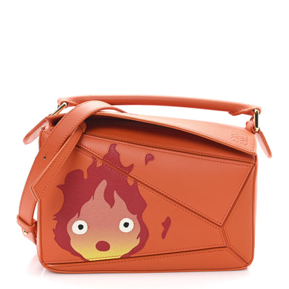 Loewe X HOWLS MOVING CASTLE Satin Calfskin Small Calcifer Puzzle Orange 1 of 10