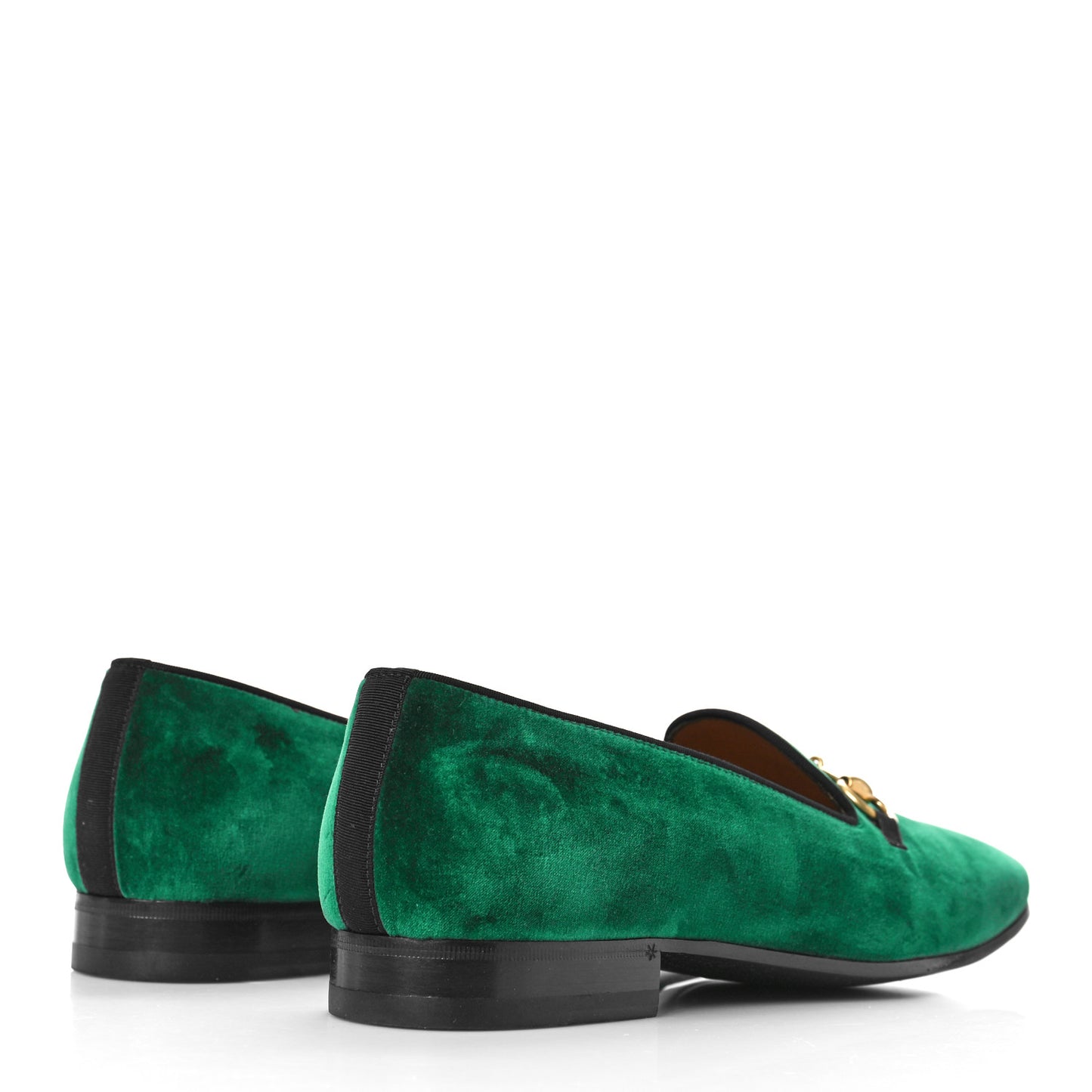 Softy Velvet Horsebit Mens Jordaan Loafers 9 Green Gemstone Black