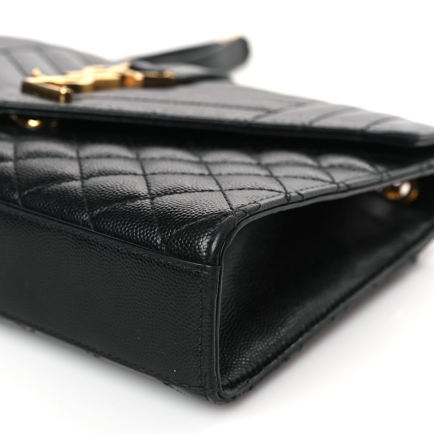 Saint Laurent Grain De Poudre Textured Mixed Matelasse Triquilt Medium Monogram Satchel Black 8 of 10