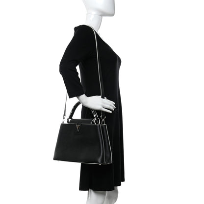 Louis Vuitton Taurillon Stitched Capucines PM Black 2 of 10