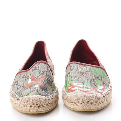 Gucci GG Supreme Monogram Tian Womens Espadrilles 35.5 Beige Multicolor Red 2 of 11