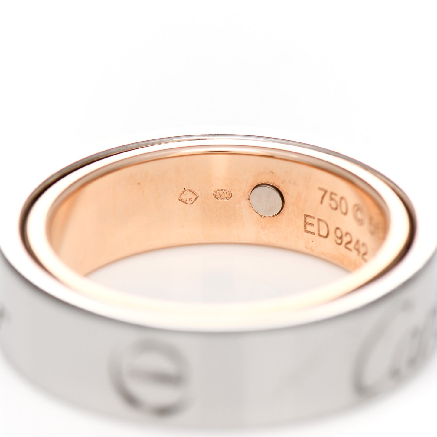 18K White Pink Gold 5.5mm Astro LOVE Ring 51 5.75