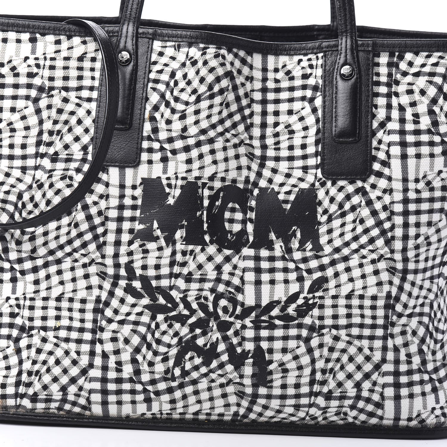 MCM Visetos Medium Liz Reversible Shopper Tote Black 18 of 18