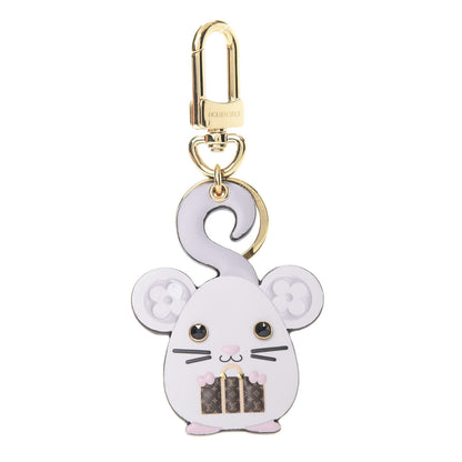 Louis Vuitton Calfskin Monogram Vuittonite Rat Bag Charm Key Holder 1 of 5