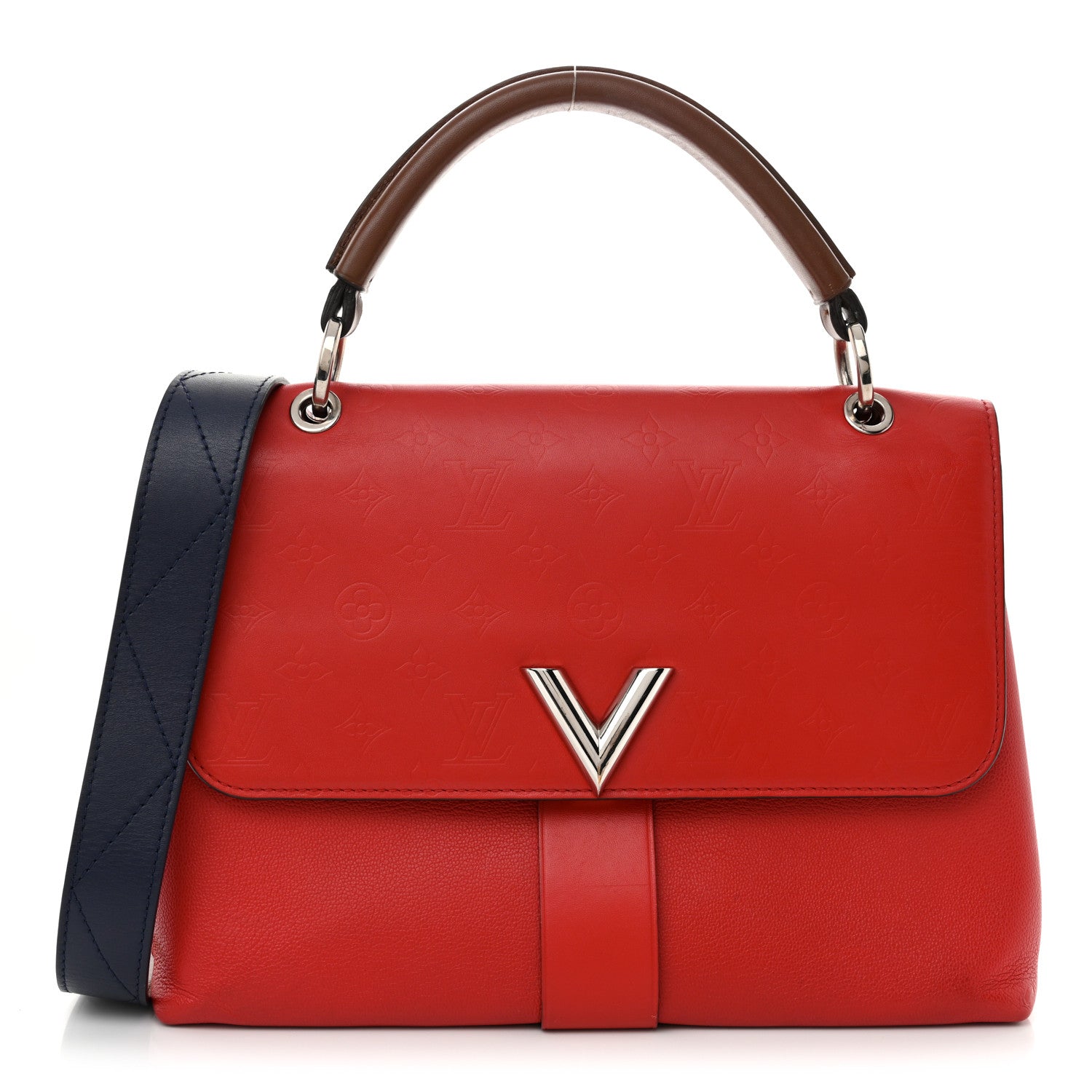 Louis Vuitton Monogram Cuir Plume Ecume Very Handle Shoulder Bag Rouge Rubis Noisette 1 of 12