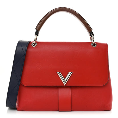 Louis Vuitton Monogram Cuir Plume Ecume Very Handle Shoulder Bag Rouge Rubis Noisette 1 of 12