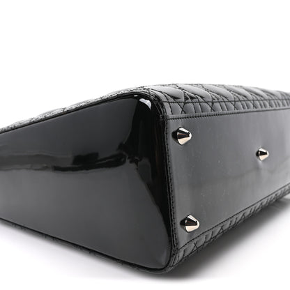 Christian Dior Patent Cannage Large Lady Dior Black 9 of 10