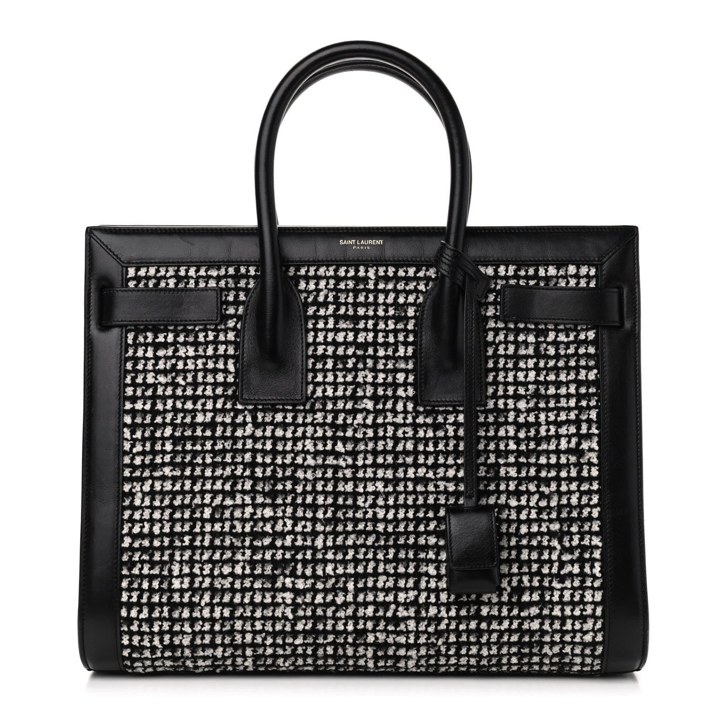 Tweed Houndstooth Small Sac De Jour Black